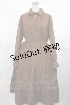 画像: axes femme / メルティショコラ刺繍ワンピース M ブラウン H-25-03-12-1006-AX-OP-NS-ZH