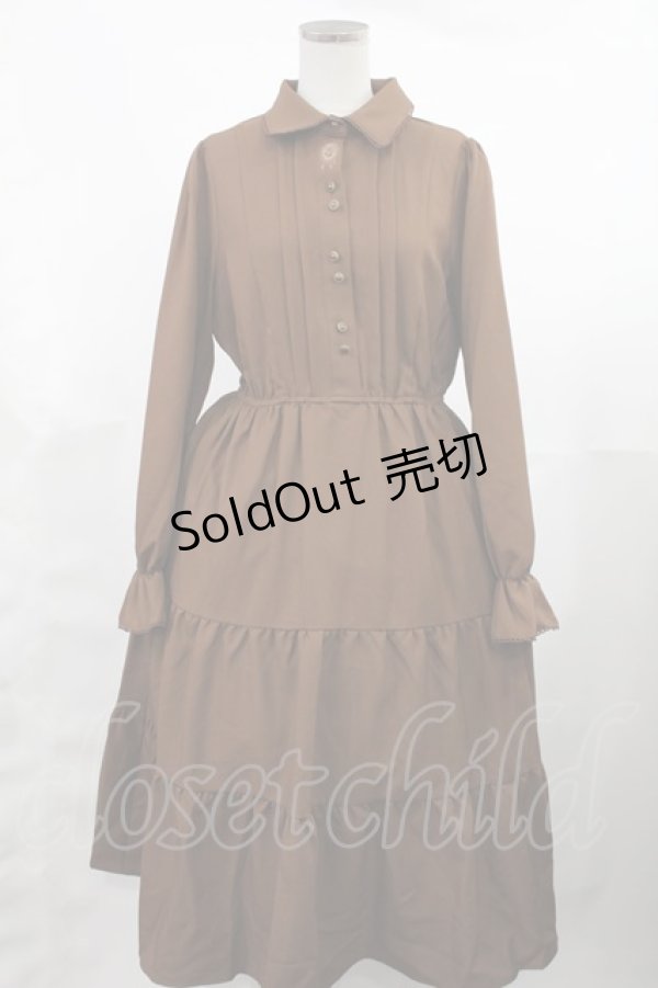 画像1: axes femme / メルティショコラ刺繍ワンピース M ブラウン H-25-03-12-1006-AX-OP-NS-ZH (1)
