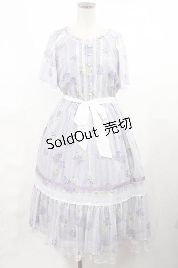 画像1: axes femme / 紫陽花シフォンワンピース M ラベンダー H-25-03-12-1009-AX-OP-NS-ZH (1)
