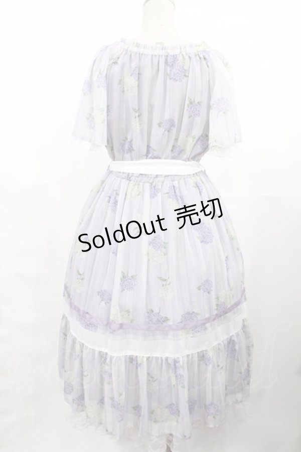 画像2: axes femme / 紫陽花シフォンワンピース M ラベンダー H-25-03-12-1009-AX-OP-NS-ZH (2)