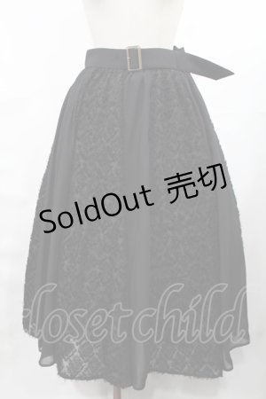 画像: axes femme POETIQUE / シャギーチェック切替スカート M ブラック H-25-03-12-1011-AX-SK-NS-ZH