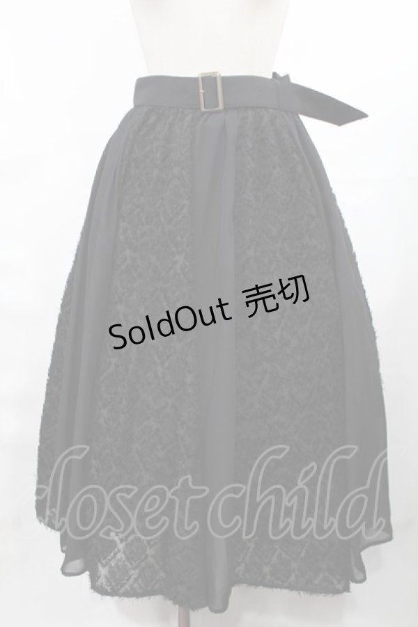 画像1: axes femme POETIQUE / シャギーチェック切替スカート M ブラック H-25-03-12-1011-AX-SK-NS-ZH (1)