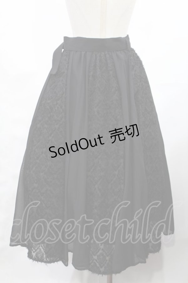 画像2: axes femme POETIQUE / シャギーチェック切替スカート M ブラック H-25-03-12-1011-AX-SK-NS-ZH (2)