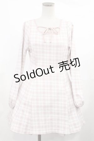 画像: evelyn / チェックフィットワンピース Free ピンク H-25-03-12-1016-LO-OP-NS-ZH