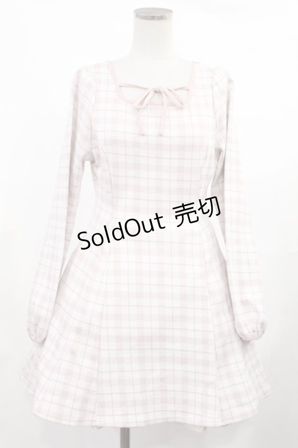 画像1: evelyn / チェックフィットワンピース Free ピンク H-25-03-12-1016-LO-OP-NS-ZH (1)