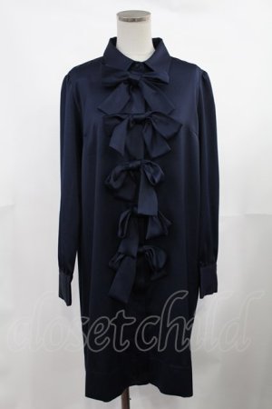 画像: Maison de FLEUR Petite Robe / フロントリボンドレス M ネイビー H-25-03-12-1017-EL-OP-NS-ZH