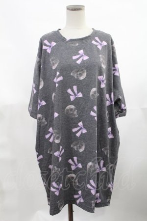 画像: Jamie エーエヌケー / ドクロリボンプリントBigTe M ブラック H-25-03-12-1030-LO-OP-NS-ZH