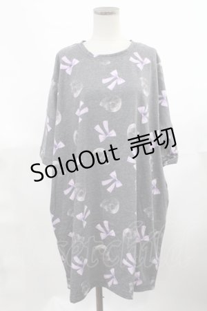 画像: Jamie エーエヌケー / ドクロリボンプリントBigTe M ブラック H-25-03-12-1030-LO-OP-NS-ZH
