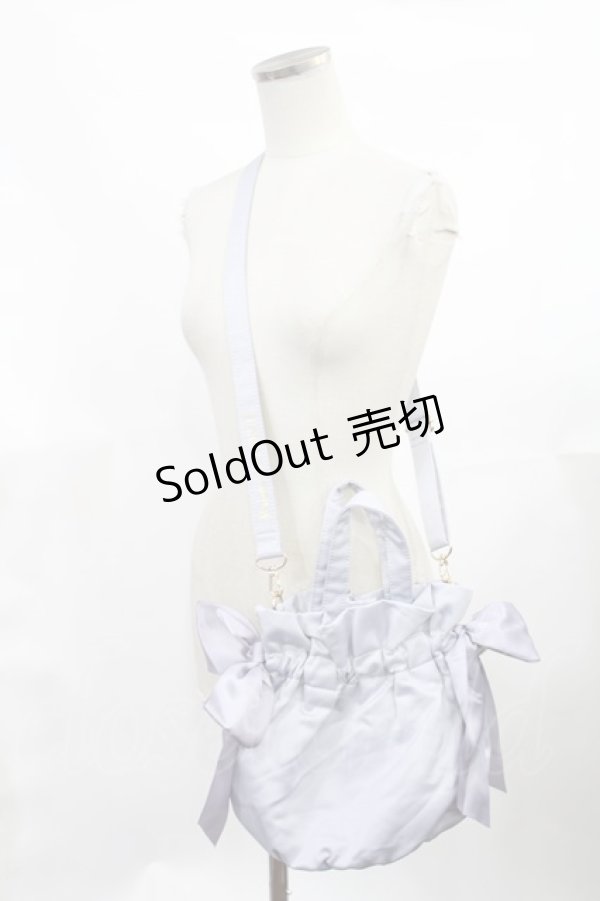 画像2: Maison de FLEUR / ギャザー2Wayトートバッグ  ブルー H-25-03-12-1035-LO-BG-NS-ZH (2)