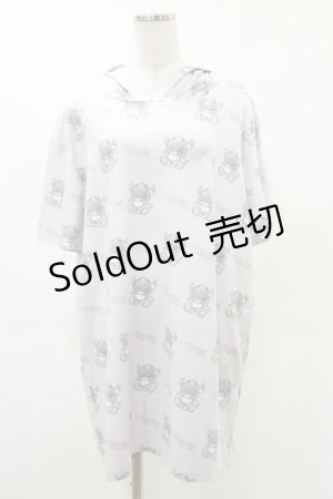 画像: NieR Clothing / プリントロングプルパーカー  グレー H-25-03-12-039-PU-TO-KB-ZH