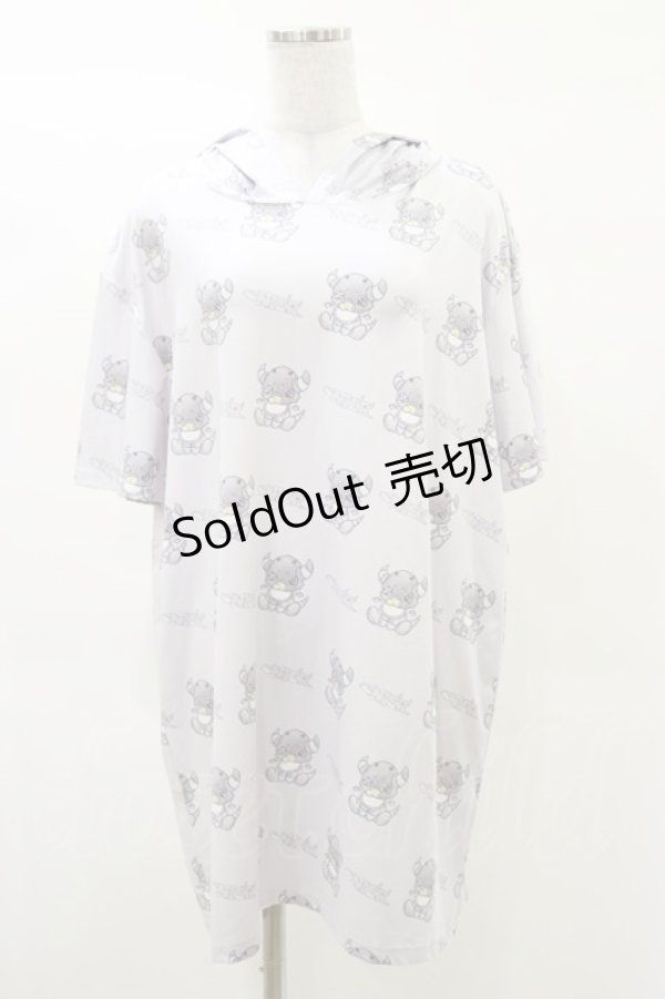 画像1: NieR Clothing / プリントロングプルパーカー  グレー H-25-03-12-039-PU-TO-KB-ZH (1)