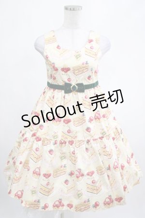 画像: Shirley Temple / ケーキゴブランプリントジャンパースカート 150 アイボリー H-25-03-13-003-ET-OP-KB-ZH
