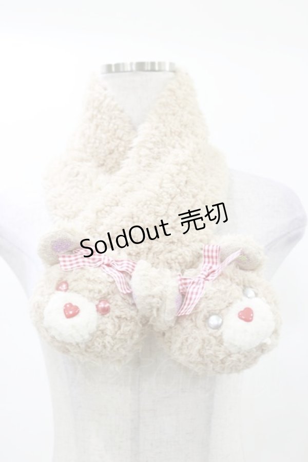 画像1: Nile Perch / もこもこくまマフラー  ベージュ H-25-03-13-1009-LO-ZA-NS-ZT273 (1)