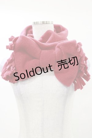 画像: tendresseepine / フリースビッグリボンマフラー  レッド H-25-03-13-1011-LO-ZA-NS-ZH