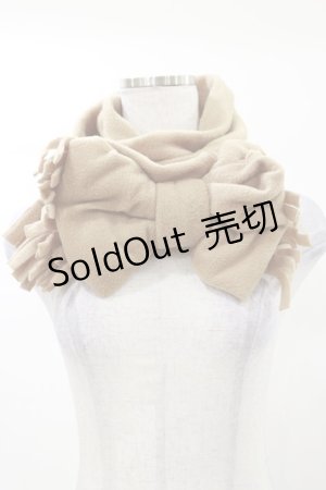 画像: tendresseepine / フリースビッグリボンマフラー  ベージュ H-25-03-13-1012-LO-ZA-NS-ZH