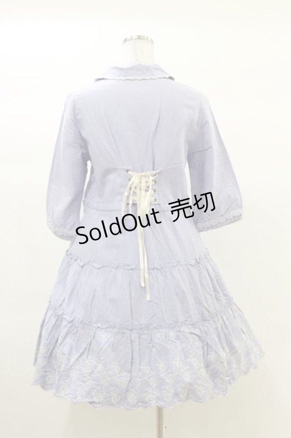 画像2: axes femme / ローズ刺繍ワンピース M ブルー H-25-03-13-1067-AX-OP-NS-ZH (2)
