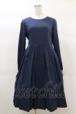 画像3: FLC / 皆方由衣コラボ/襟付きプリーツワンピース L ネイビー H-25-03-13-1070-LO-OP-NS-ZH (3)