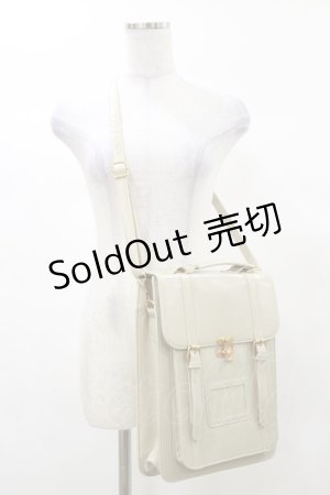 画像: Fi.n.t / ダブルベルト縦型サッチェルバッグ  IVORY H-25-03-13-1030-CA-BG-NS-ZH