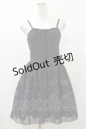 画像: elements.H / ストライプシフォンワンピース Free ブラック H-25-03-13-1033-GO-OP-NS-ZH