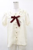 画像1: Amavel / 懐中時計刺繍入り配色リボンタイ付ブラウス Free アイボリー H-25-03-13-1036-CA-BL-NS-ZH (1)