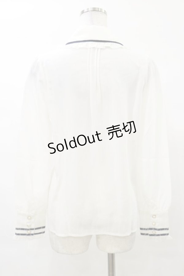 画像2: Amavel / 時計刺繍入りリボンタイブラウス Free オフ H-25-03-13-1037-CA-BL-NS-ZH (2)