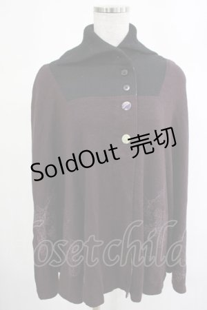 画像: gouk / ニットポンチョケープ  黒×紫 H-25-03-13-025-GO-JA-KB-ZH