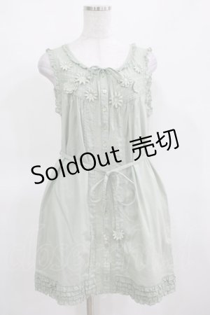 画像: PINK HOUSE / お花モチーフノースリーブブラウス Free ミント H-25-03-14-037-LO-BL-NS-ZH