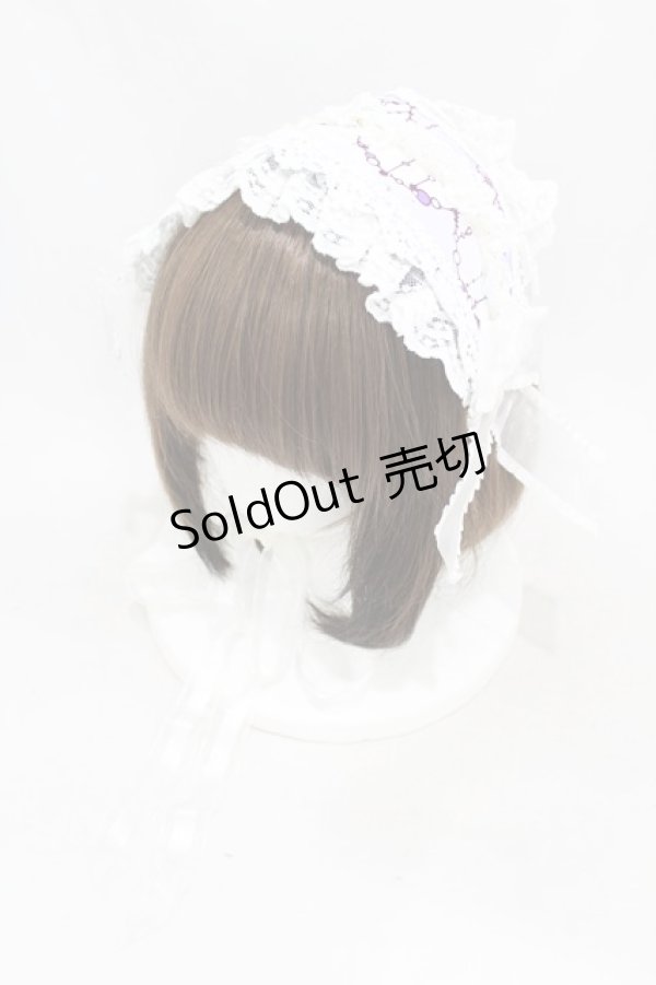 画像1: ALICE and the PIRATES / 水彩の恋空と雨音のしらべ柄ヘッドドレス  ラベンダー H-25-03-14-1005-PA-AC-NS-ZH (1)