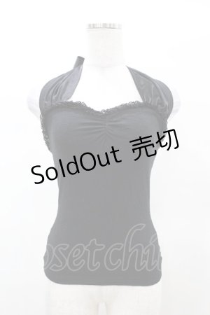 画像: JESUS DIAMANTE / ホルターリボンキャミソール サイズ表記なし ブラック H-25-03-14-1049-JE-TO-NS-ZH