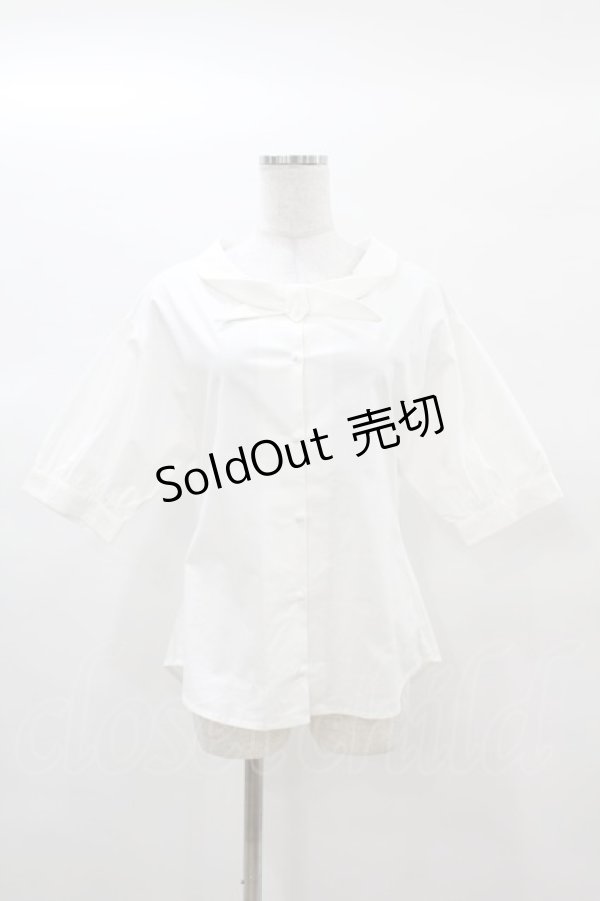 画像1: an another angelus / マリンタイカラー5分袖ブラウス Free OFF WHITE H-25-03-14-1050-CA-BL-NS-ZH (1)