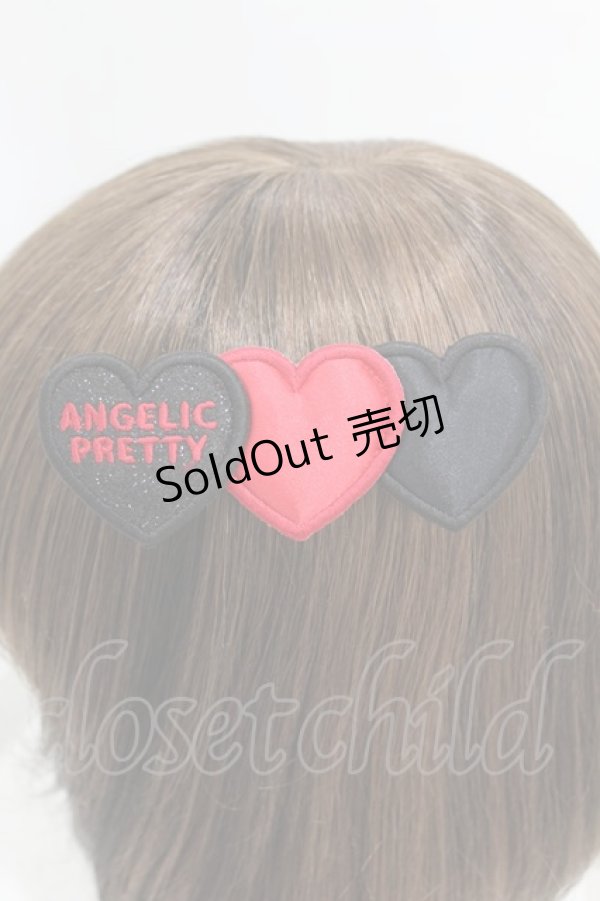 画像2: Angelic Pretty / Trio Heartクリップ  ブラック/レッド H-25-03-14-1008-AP-AC-NS-ZH (2)