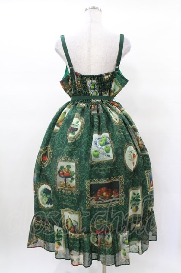 画像2: Perla nell' ostrica / Fruit Still Life Art Museum Jumper Skirt L グリーン H-25-03-14-1018-EL-OP-NS-ZH (2)
