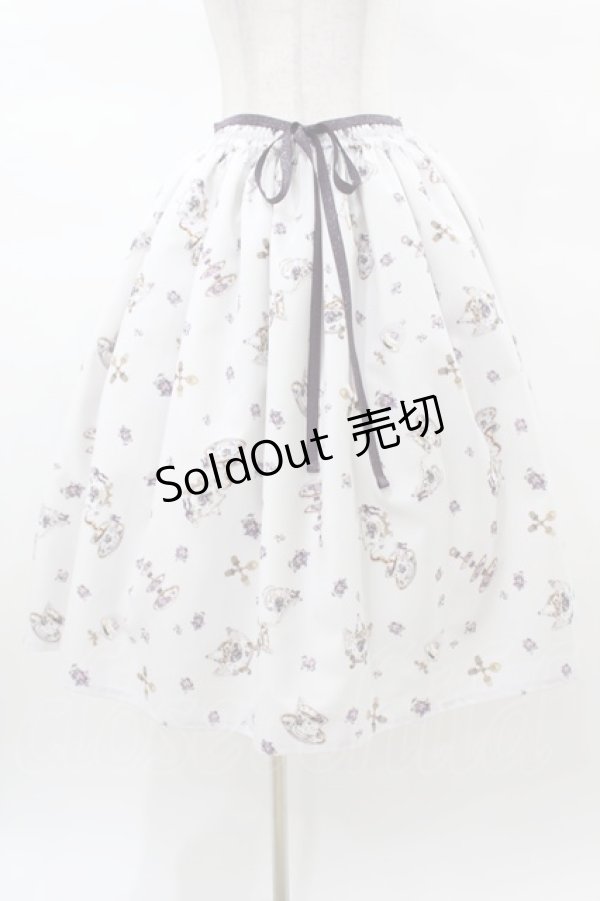 画像1: Enchantlic Enchantilly / すみれのお茶会エレガントスカート Free オフホワイト H-25-03-14-1022-LO-SK-NS-ZH (1)
