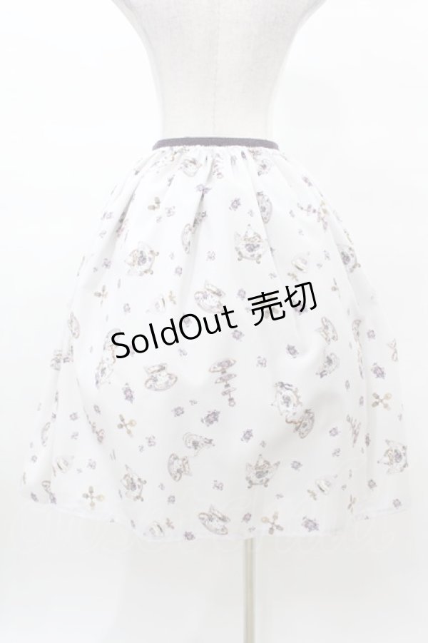 画像2: Enchantlic Enchantilly / すみれのお茶会エレガントスカート Free オフホワイト H-25-03-14-1022-LO-SK-NS-ZH (2)