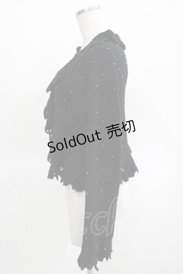 画像2: PINK HOUSE / フリルニットボレロ Free ブラック H-25-03-14-055-LO-TO-NS-ZH (2)