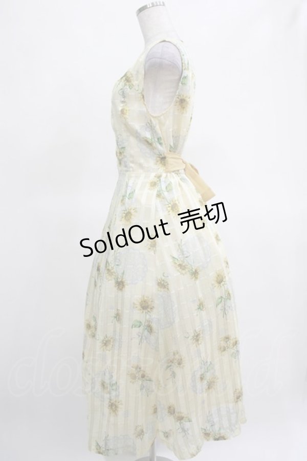 画像2: axes femme POETIQUE / ヒマワリレースロングワンピース M イエロー H-25-03-14-006-AX-OP-NS-ZH (2)