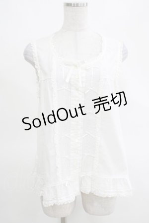 画像: PINK HOUSE / フリルノースリーブブラウス Free オフ H-25-03-14-068-LO-TO-NS-ZH