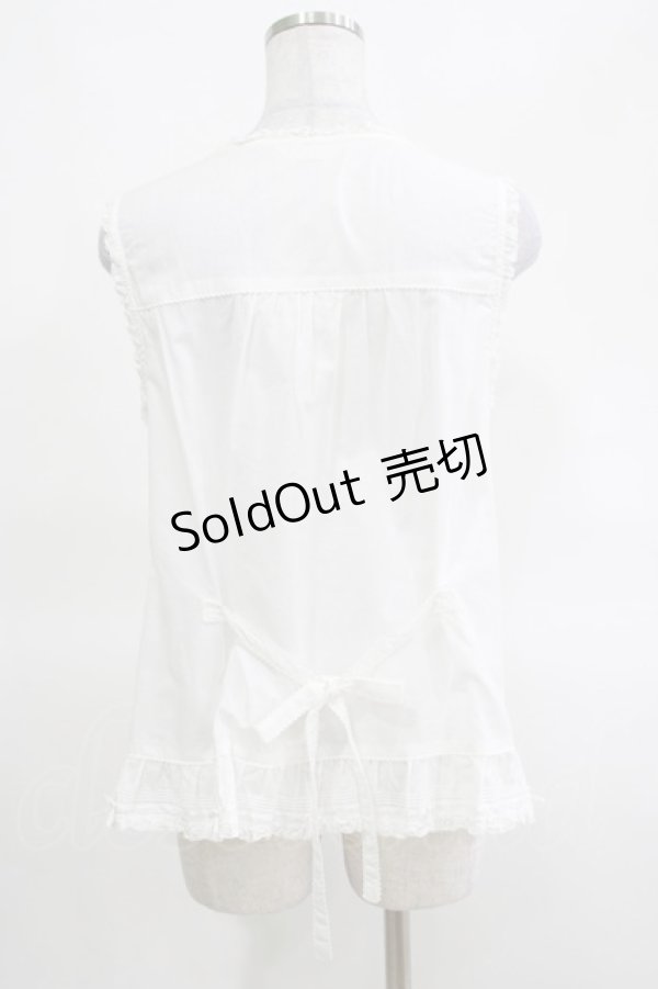 画像3: PINK HOUSE / フリルノースリーブブラウス Free オフ H-25-03-14-068-LO-TO-NS-ZH (3)