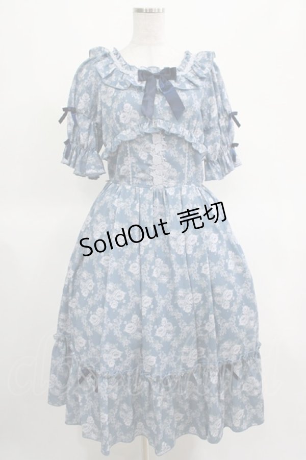画像1: axes femme kawaii / クラシックローズワンピース M ブルー H-25-03-14-002-AX-OP-NS-ZH (1)
