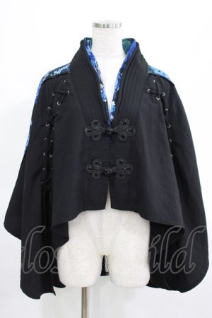 画像: Qutie Frash / メッシュ切替ポンチョ  黒×青 H-25-03-15-036-QU-JA-KB-ZH
