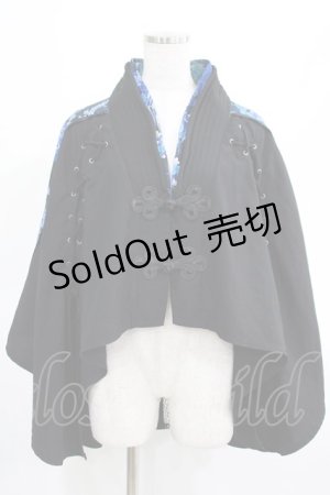 画像: Qutie Frash / メッシュ切替ポンチョ  黒×青 H-25-03-15-036-QU-JA-KB-ZH