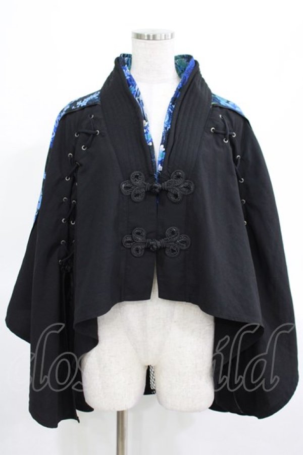 画像1: Qutie Frash / メッシュ切替ポンチョ  黒×青 H-25-03-15-036-QU-JA-KB-ZH (1)