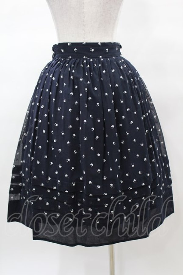 画像2: Jane Marple / Sprinkled flowers wrapped skirt Free ネイビー H-25-03-15-1032-JM-SK-NS-ZH (2)