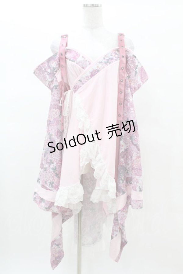 画像1: Qutie Frash / オフショル着物カーディガン  ピンク H-25-03-15-1010-QU-TO-KB-ZH (1)