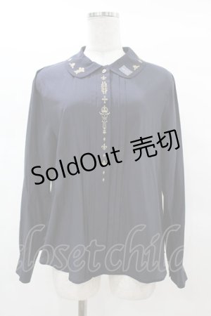 画像: Jane Marple / Royalモチーフエンブロイダリーブラウス  ネイビー H-25-03-15-1013-JM-BL-KB-ZH