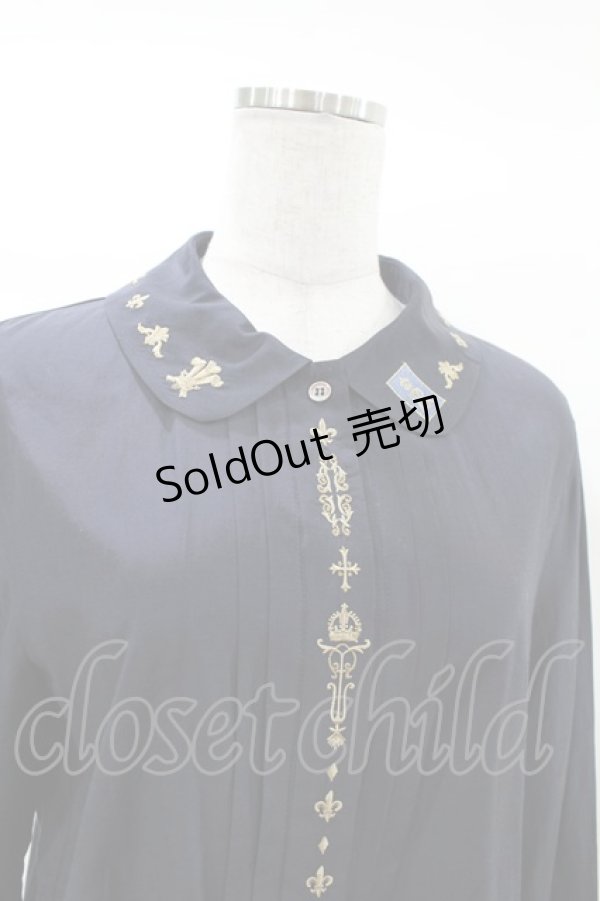 画像4: Jane Marple / Royalモチーフエンブロイダリーブラウス  ネイビー H-25-03-15-1013-JM-BL-KB-ZH (4)