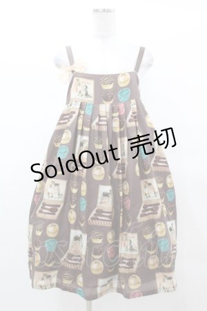画像: Leur Getter / Chaton chocolatリボンブローチ付きキャミワンピース  ブラウン H-25-03-15-1025-LU-OP-KB-ZH
