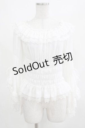 画像: Vallee lys / Blossom Breeze Blouse  ホワイト H-25-03-15-060-GO-BL-KB-ZH