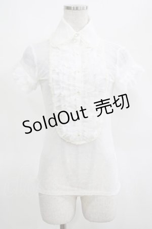 画像: alice auaa / ヨーク切替シースルーブラウス 3（約9号） ホワイト H-25-03-15-063-AA-BL-KB-ZH