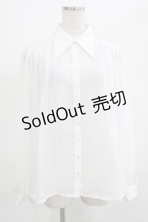 画像: EXCENTRIQUE / シフォン・ボウ付きブラウス  白 H-25-03-15-065-EL-BL-KB-ZH